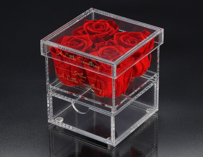 box of preserved roses