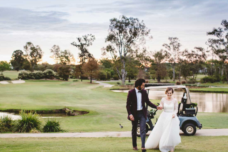 wedding on a golf course